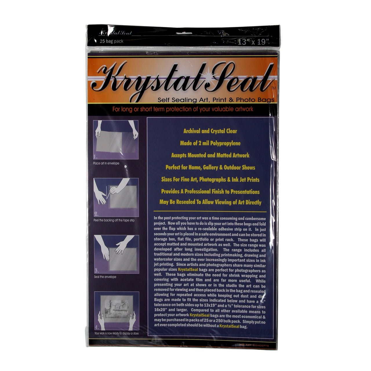 Krystal Seal Bags 13 x 19 - package of 25 - merriartist.com