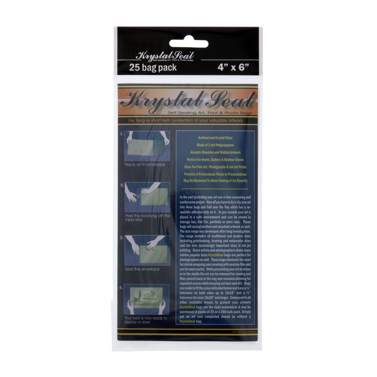 Krystal Seal Bags 4 x 6 - package of 25 - merriartist.com