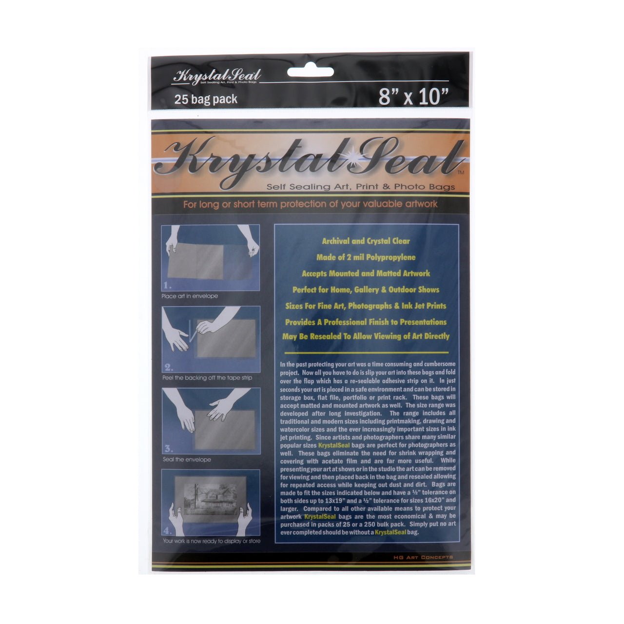 Krystal Seal Bags 8 x 10 - package of 25 - merriartist.com