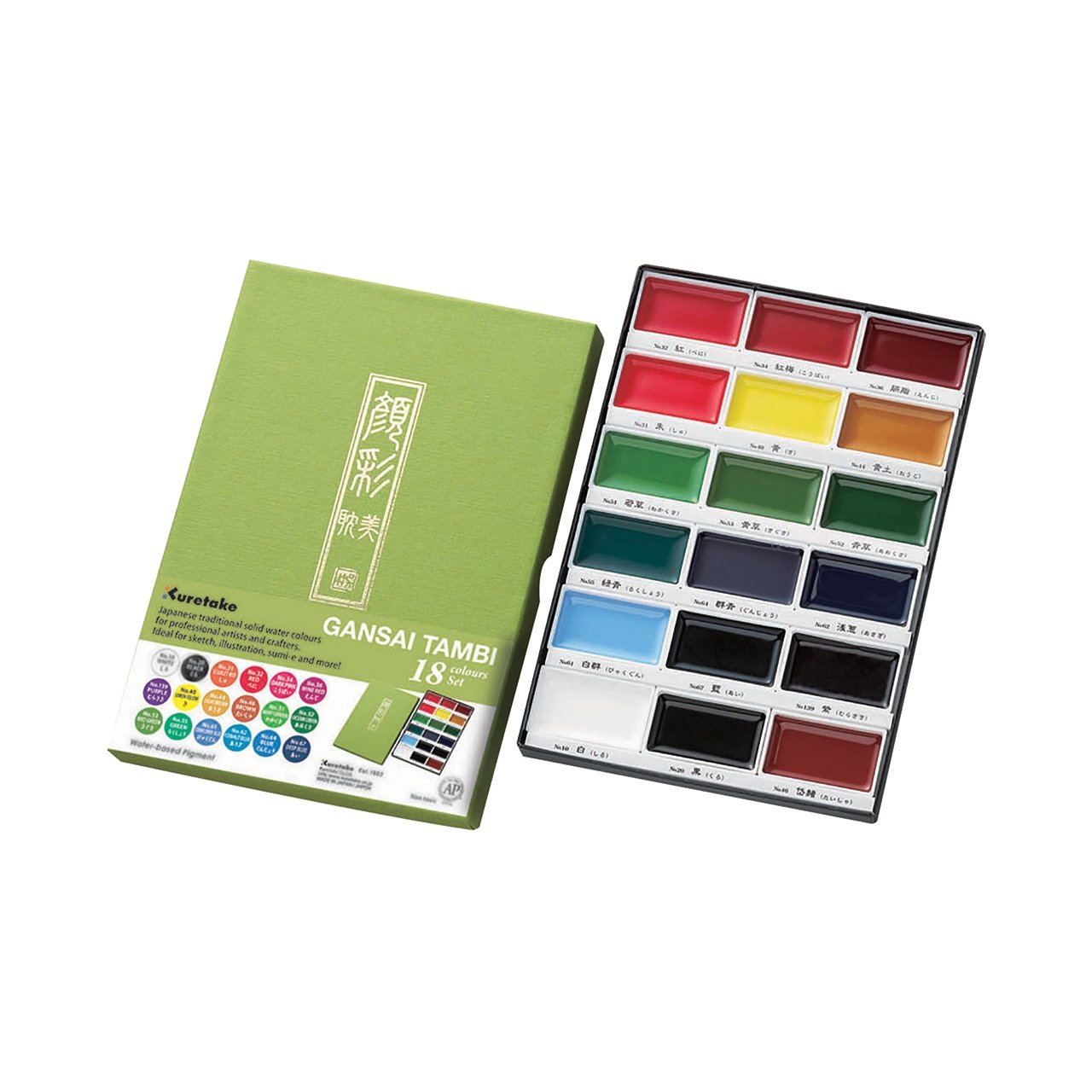 Kuretake Gansai Tambi Watercolor - 18 Color Set - merriartist.com