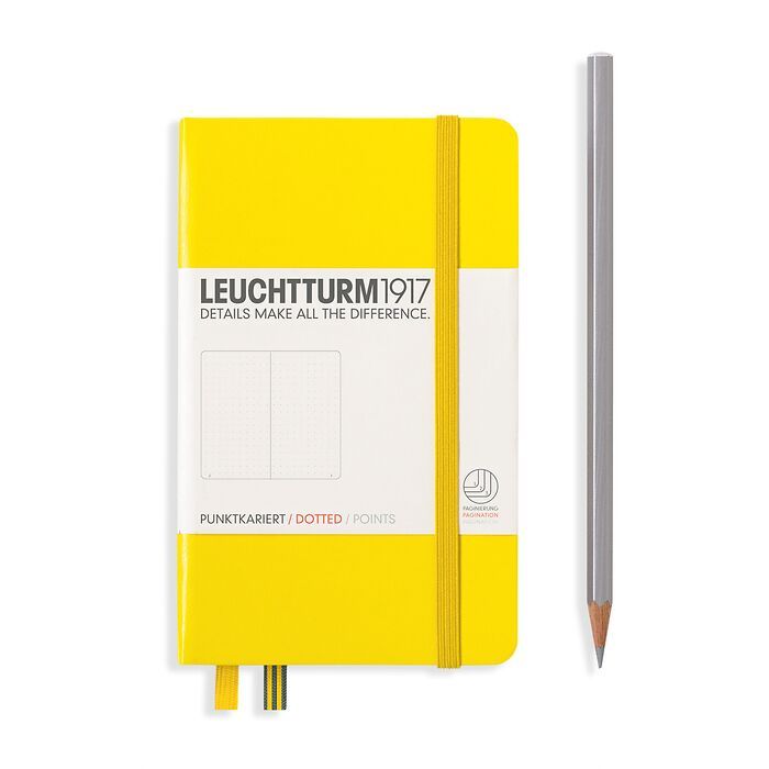 Leuchtturm1917 Hardcover Notebook - Lemon - Pocket 3.5 x 6 in (A6) - 187 pages - dotted - merriartist.com