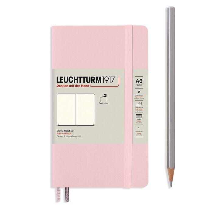 Leuchtturm1917 Hardcover Notebook - Powder - Pocket 3.5 x 6 in (A6) - 187 pages - plain - merriartist.com