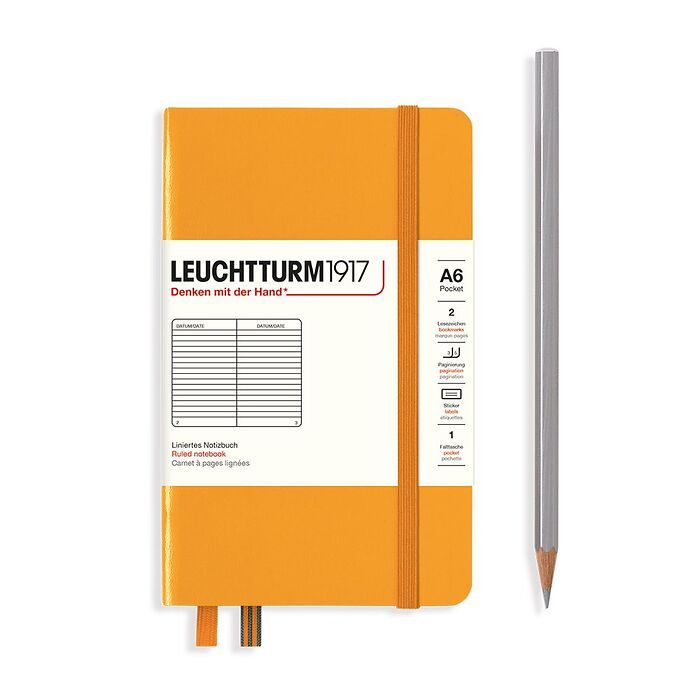 Leuchtturm1917 Hardcover Notebook - Rising Sun - Pocket 3.5 x 6 in (A6) - 187 pages - ruled - merriartist.com
