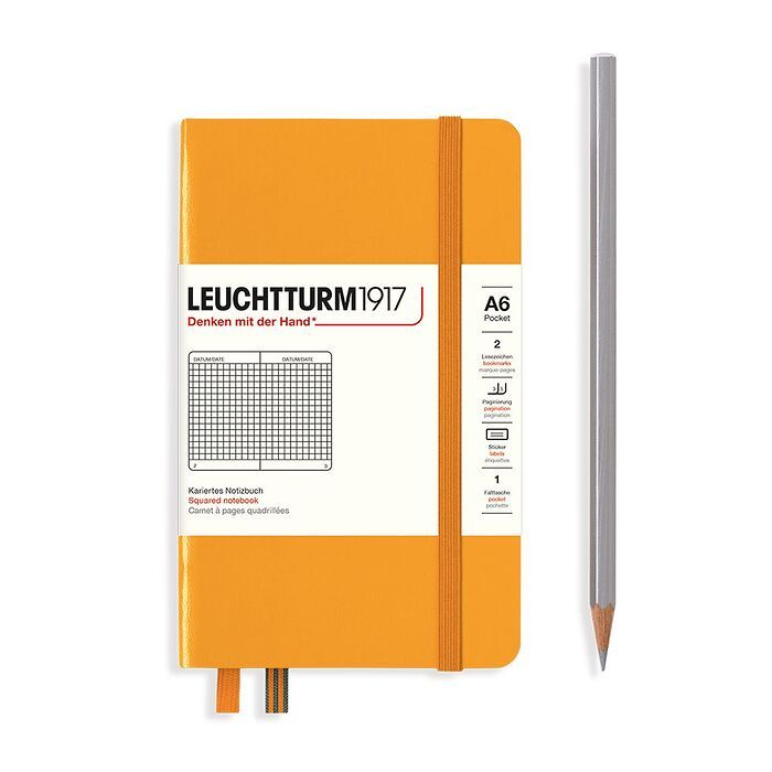 Leuchtturm1917 Hardcover Notebook - Rising Sun - Pocket 3.5 x 6 in (A6) - 187 pages - Squared - merriartist.com