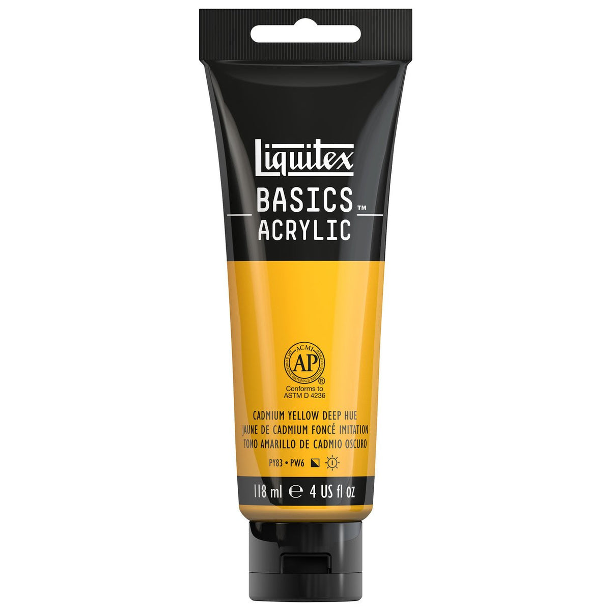 Liquitex BASICS 4 oz Cadmium Yellow Deep Hue - merriartist.com