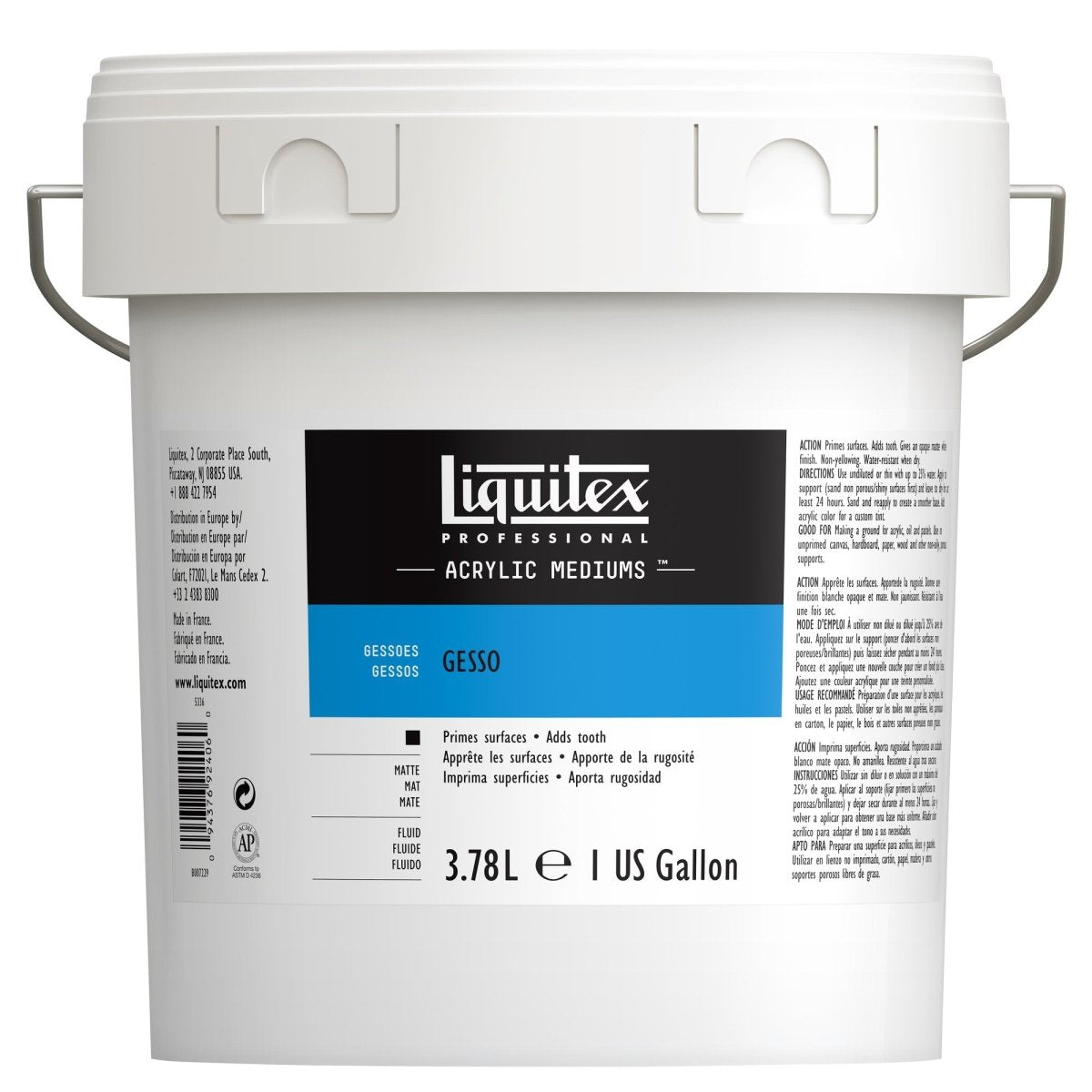 Liquitex Professional White Gesso Surface Prep Medium, 128-oz Gallon