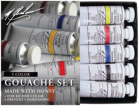 M. Graham 5 Color Primary Gouache Set - merriartist.com