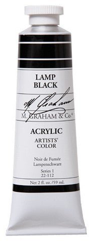 M. Graham Acrylic Color Lamp Black - 2 ounce (60 ml) - merriartist.com