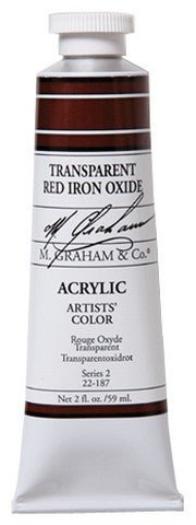 M. Graham Acrylic Color Transparent Red Iron Oxide - 2 ounce (60 ml) - merriartist.com