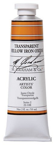 M. Graham Acrylic Color Transparent Yellow Iron Oxide - 2 ounce (60 ml) - merriartist.com