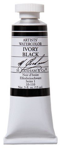 M. Graham Watercolors 15 ml - Ivory Black - merriartist.com