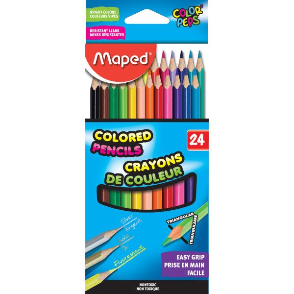 Maped Color Peps Triangular Colored Pencils - 24 Pencil Set - merriartist.com