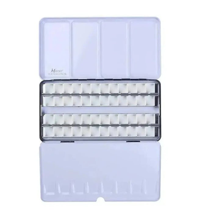 MEEDEN Empty Watercolor Enameled Palette with 48 Pcs Half Pans, Black - merriartist.com
