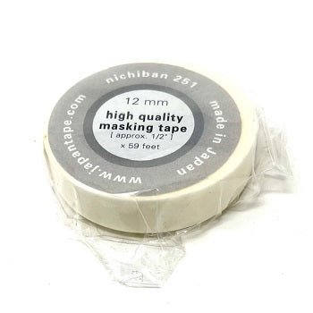 Nichiban 251 Washi Masking Tape - 12mm (approx .47 inch) Wide X 59 feet - 1 Roll - merriartist.com