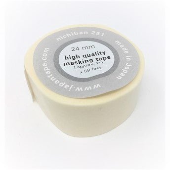Nichiban 251 Washi Masking Tape - 24mm (approx 1 inch) Wide X 59 feet - 1 Roll - merriartist.com