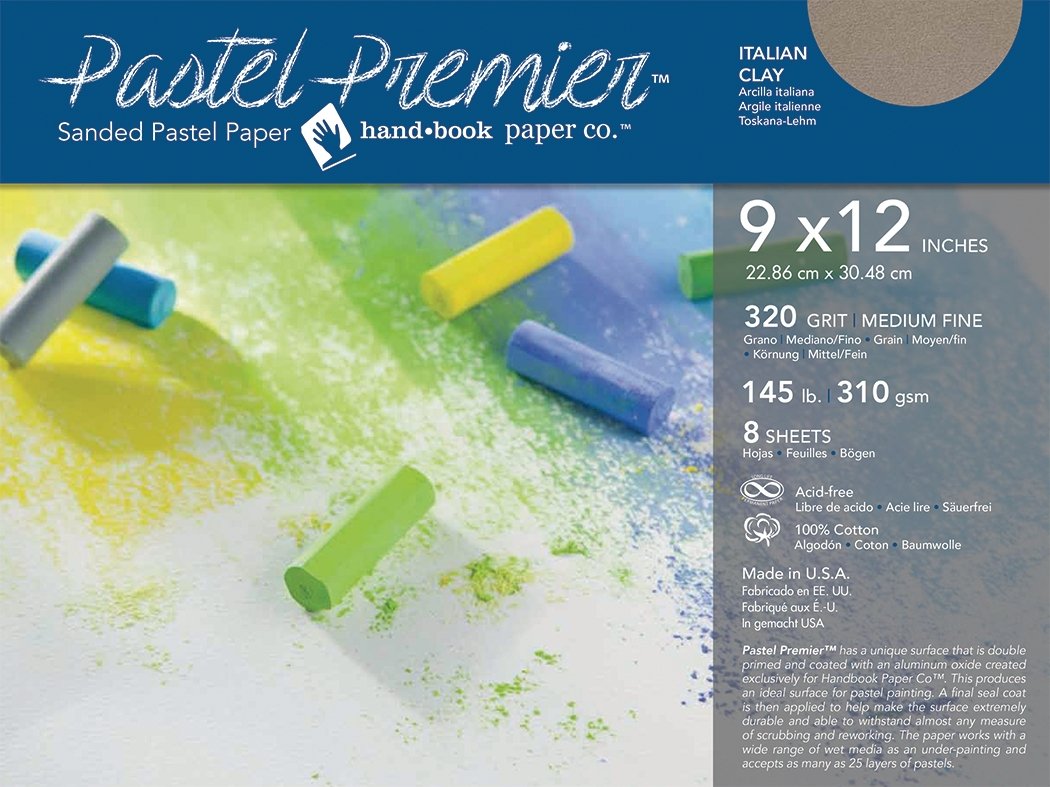 Pastel Premier Sanded Paper - 320 grit Italian Clay 12x16 Sheets - Pack of 6 - merriartist.com