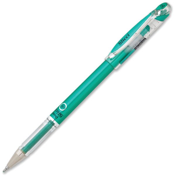 Pentel Arts Slicci METALLIC (0.8mm) Needle Tip Med Gel Pen - Green Metallic Ink - merriartist.com