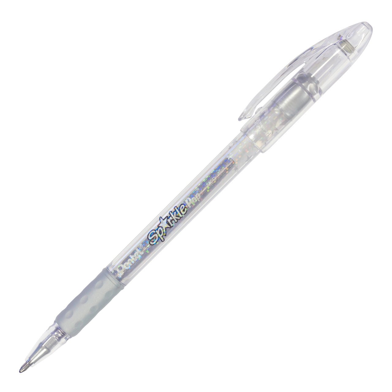 Pentel Sparkle Pop Metallic Gel Pen, (1.0mm) Bold Line, Silver