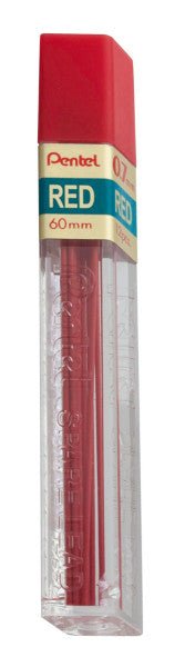 Pentel Super Hi-Polymer Colored Lead Tube Refill, Red (0.7mm) Medium 12 pcs/Tube - merriartist.com
