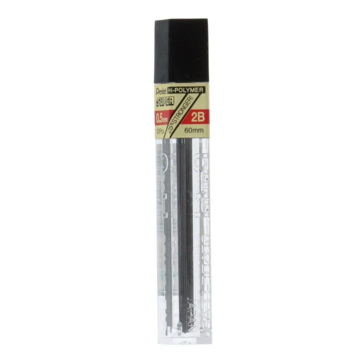 Pentel Super Hi-Polymer Lead Refill (0.5mm) Fine, 2B, 12 pcs/Tube - merriartist.com