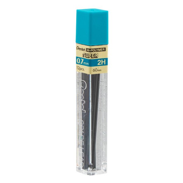Pentel Super Hi-Polymer Lead Refill (0.7mm) Medium, 2H, 12 pcs/Tube - merriartist.com