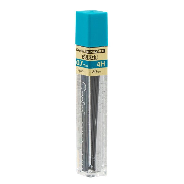 Pentel Super Hi-Polymer Lead Refill (0.7mm) Medium, 4H, 12 pcs/Tube - merriartist.com