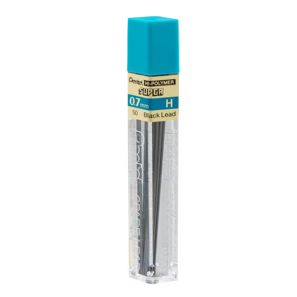 Pentel Super Hi-Polymer Lead Refill (0.7mm) Medium, H, 12 pcs/Tube - merriartist.com
