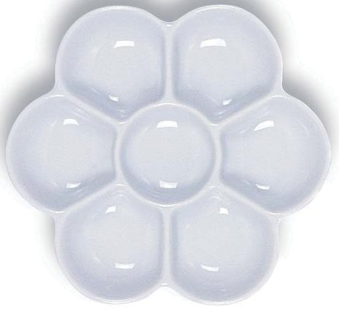 Porcelain Watercolor palette - 6 Section Dish by Yasutomo & Co. - merriartist.com