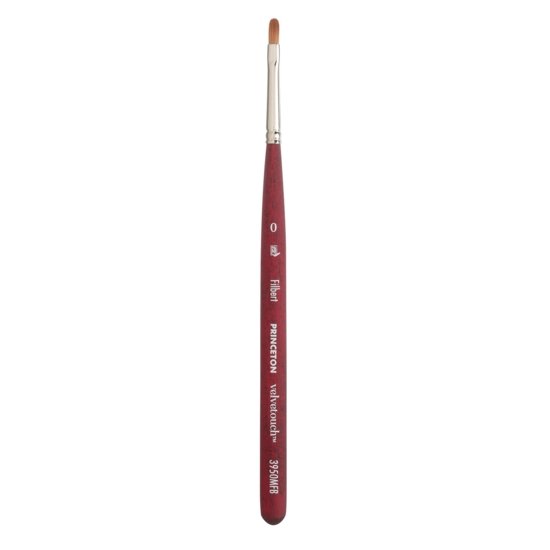 Princeton Series 3950 Velvetouch Mini Brush - Filbert 0 - merriartist.com