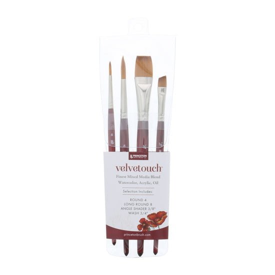 Princeton Series 3950 Velvetouch Mixed Media 4 Brush Set - merriartist.com