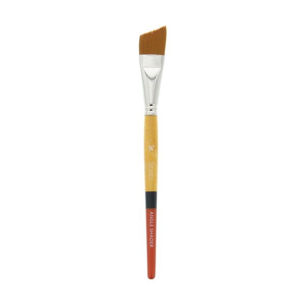 Princeton Snap Gold Taklon Short Handled Angle Shader 3/4 inch - merriartist.com