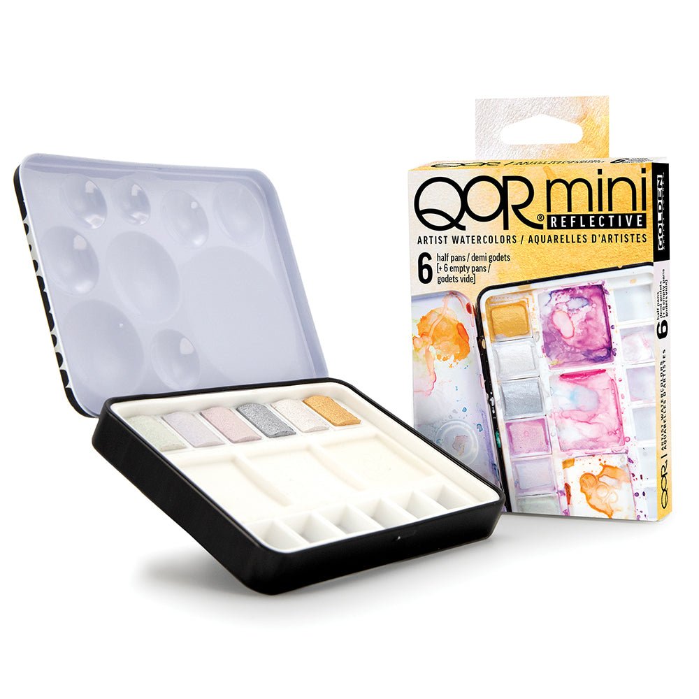 QoR Mini Watercolor 6-Color Half Pan Set, Reflective Set - merriartist.com