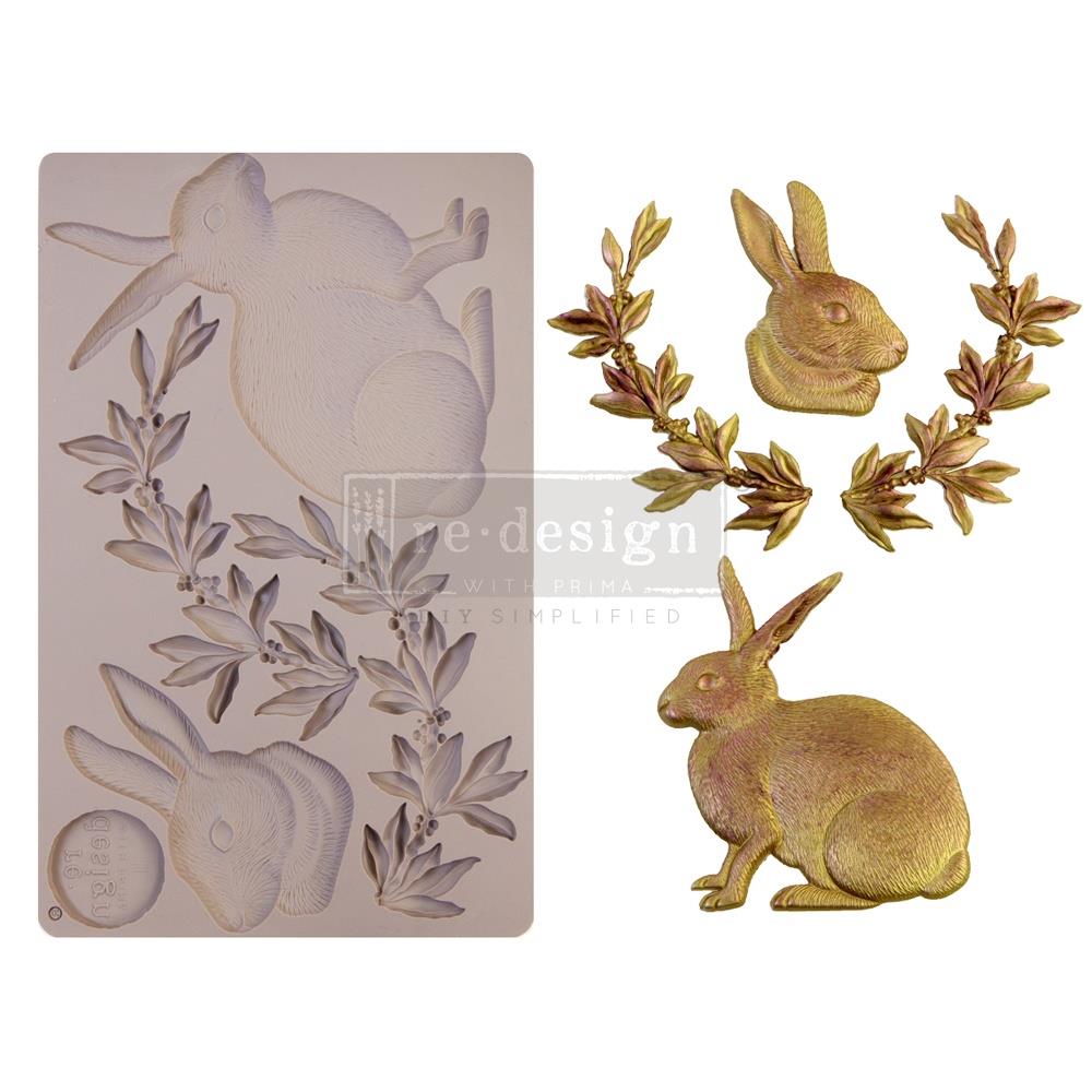 Re-Design Silicone Mold 5 inch X 8 inch X .32 inch - Meadow Hare - merriartist.com