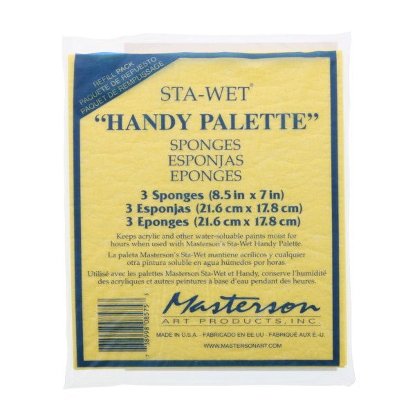 Replacement Sponges for Masterson #857 Sta-Wet Handy Palette (8.5x7 inch) - 3 pack
