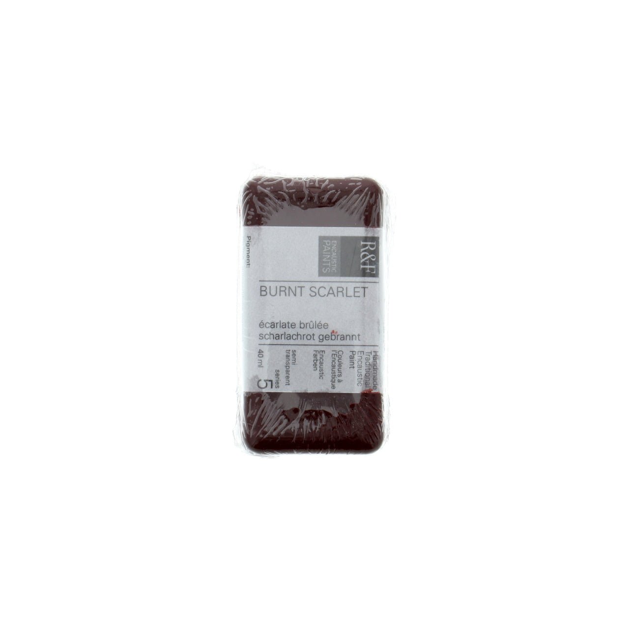 R&F Encaustic Cake - Burnt Scarlet 40ml - merriartist.com