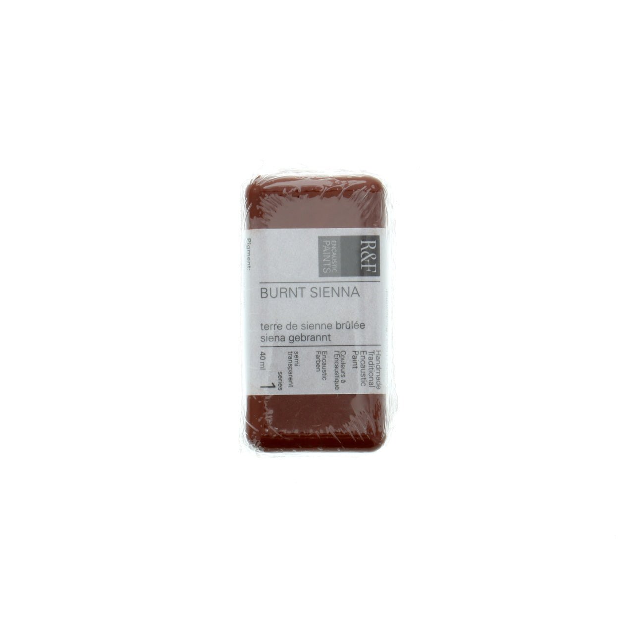 R&F Encaustic Cake - Burnt Sienna 40ml - merriartist.com