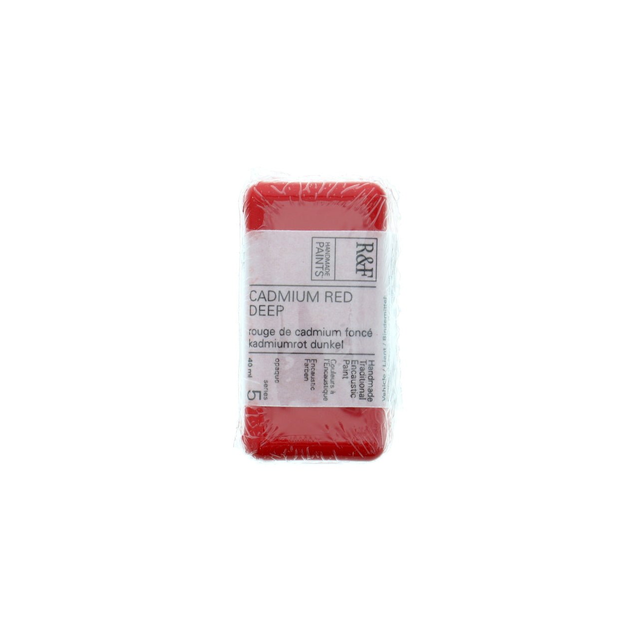 R&F Encaustic Cake - Cadmium Red Deep 40ml - merriartist.com