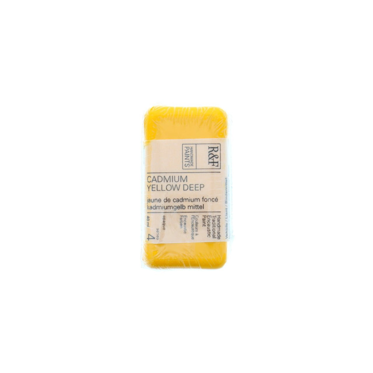 R&F Encaustic Cake - Cadmium Yellow Deep 40ml - merriartist.com