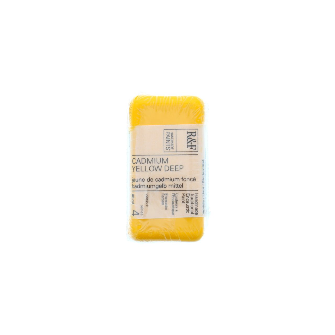 R&F Encaustic Cake - Cadmium Yellow Deep 40ml - merriartist.com