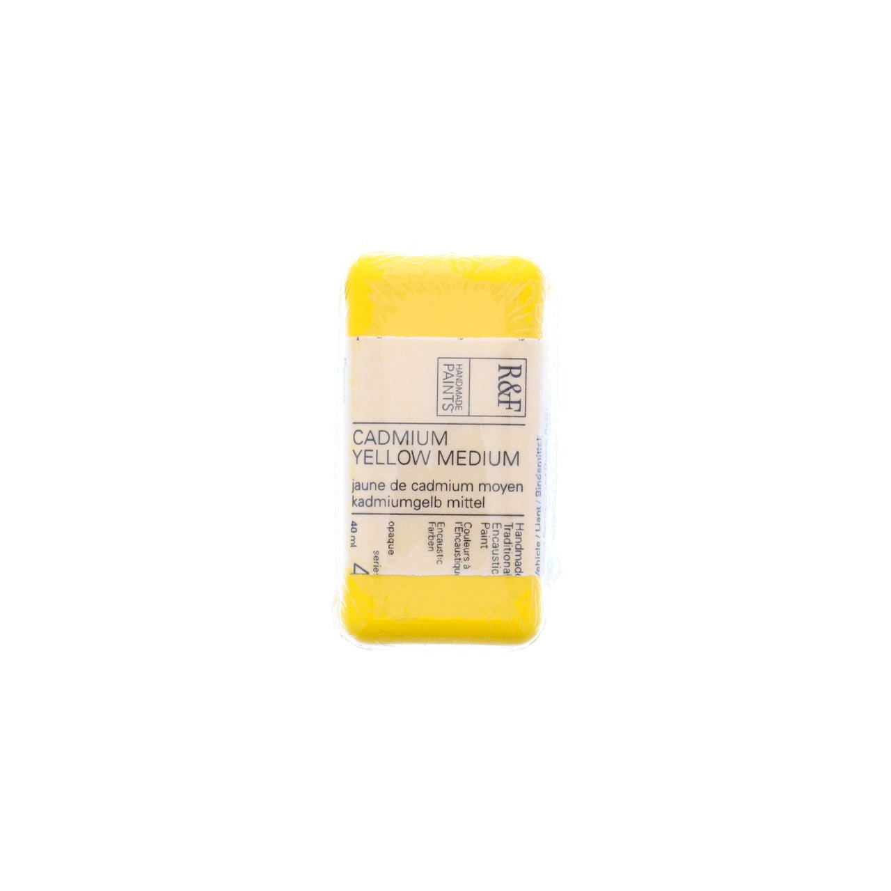 R&F Encaustic Cake - Cadmium Yellow Medium 40ml - merriartist.com