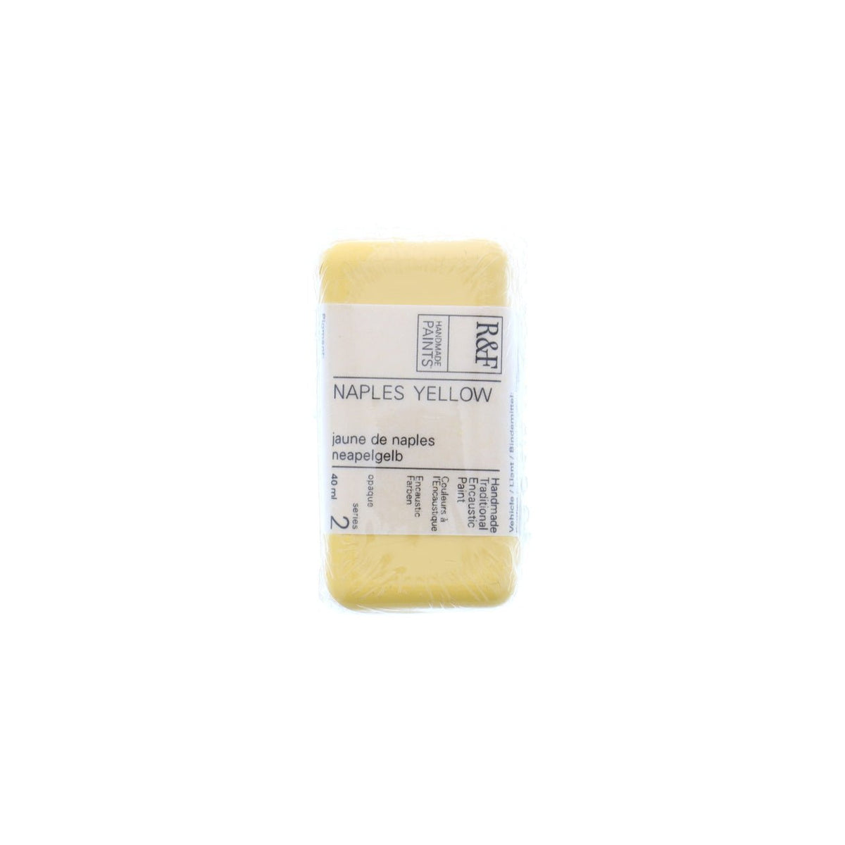 R&F Encaustic Cake - Naples Yellow 40ml - merriartist.com