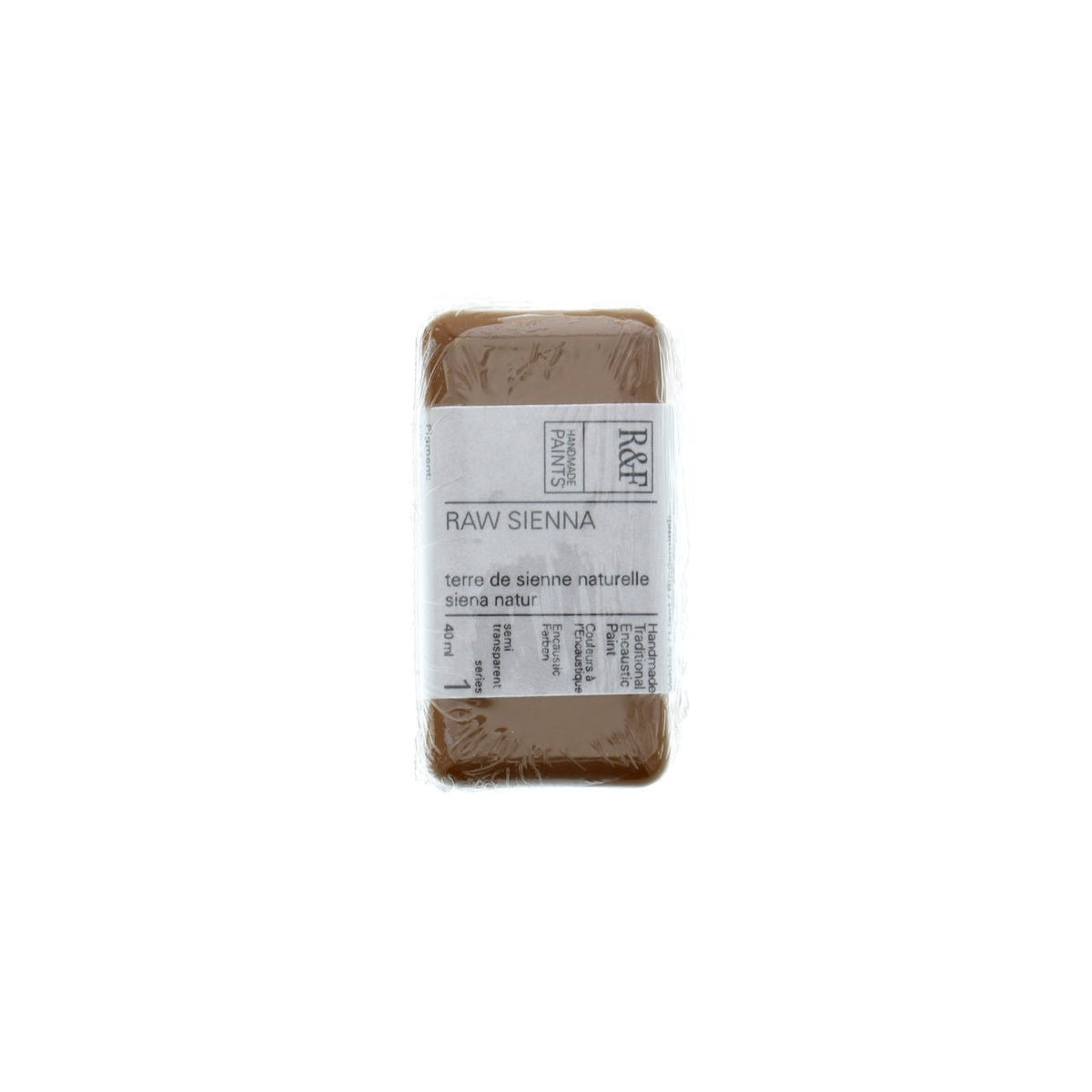 R&F Encaustic Cake - Raw Sienna 40ml - merriartist.com