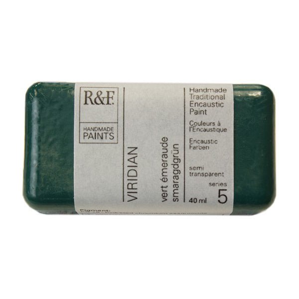 R&F Encaustic Cake - Viridian 40ml - merriartist.com