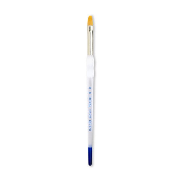 Royal Brush Soft-Grip Golden Taklon Brush, Filbert, 6 - The Merri Artist - merriartist.com