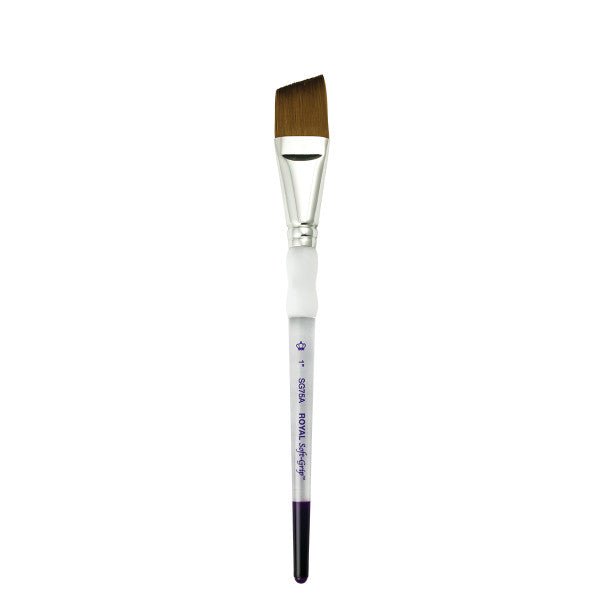 Royal Brush Soft-Grip Synthetic Sable Brush, Angulars, 1" - merriartist.com