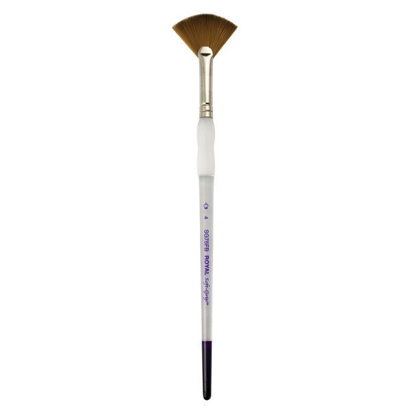 Royal Brush Soft-Grip Synthetic Sable Brush, Fan, 4 - The Merri Artist - merriartist.com