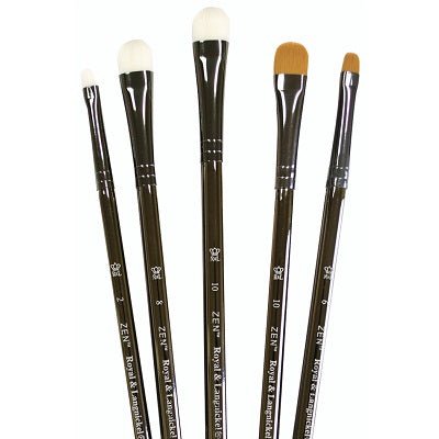 Royal Langnickel Zen 83 Series Watercolor Scrubber Brush - 5 Brush Set - merriartist.com