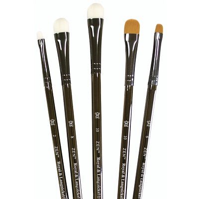 Royal Langnickel Zen 83 Series Watercolor Scrubber Brush - 5 Brush Set - merriartist.com