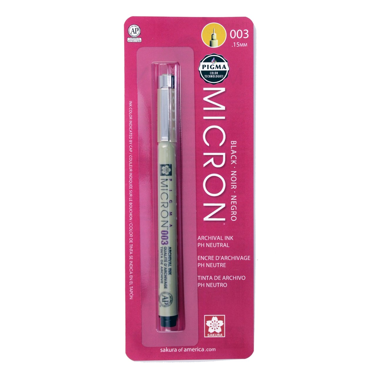 Sakura Pigma Micron Pen 003 (.15mm) Black (Carded) - merriartist.com