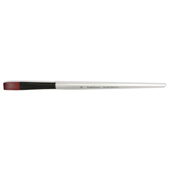 Simply Simmons Extra-Firm Synthetic Long Handle Flat 10 - merriartist.com